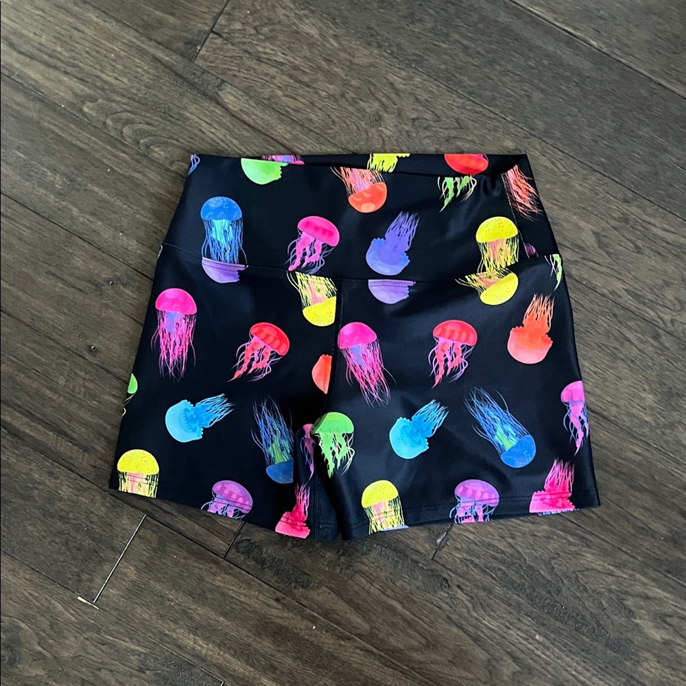Vibrant Jellyfish Print Women's Athletic Shorts Bondi Beach AU